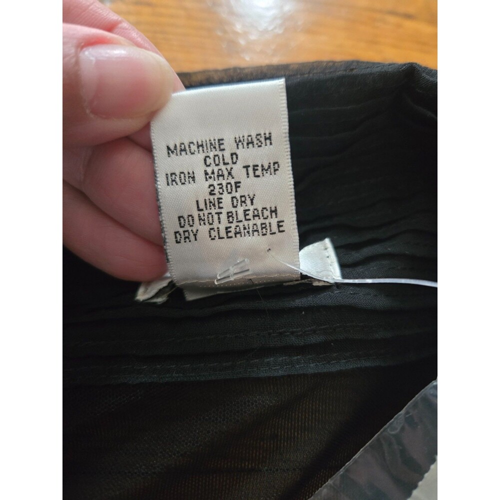 VTG Y2K Cache Button Front Long Sleeve Pleated Blouse Black Size 6 NWT - Picture 4 of 7